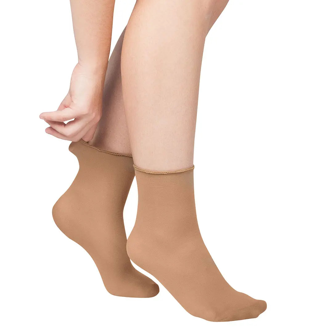 Janastyle Lollipop Socken Beige am Fuß – Angenehm weicher Sitz ohne Druckstellen, ideal für den Alltag.