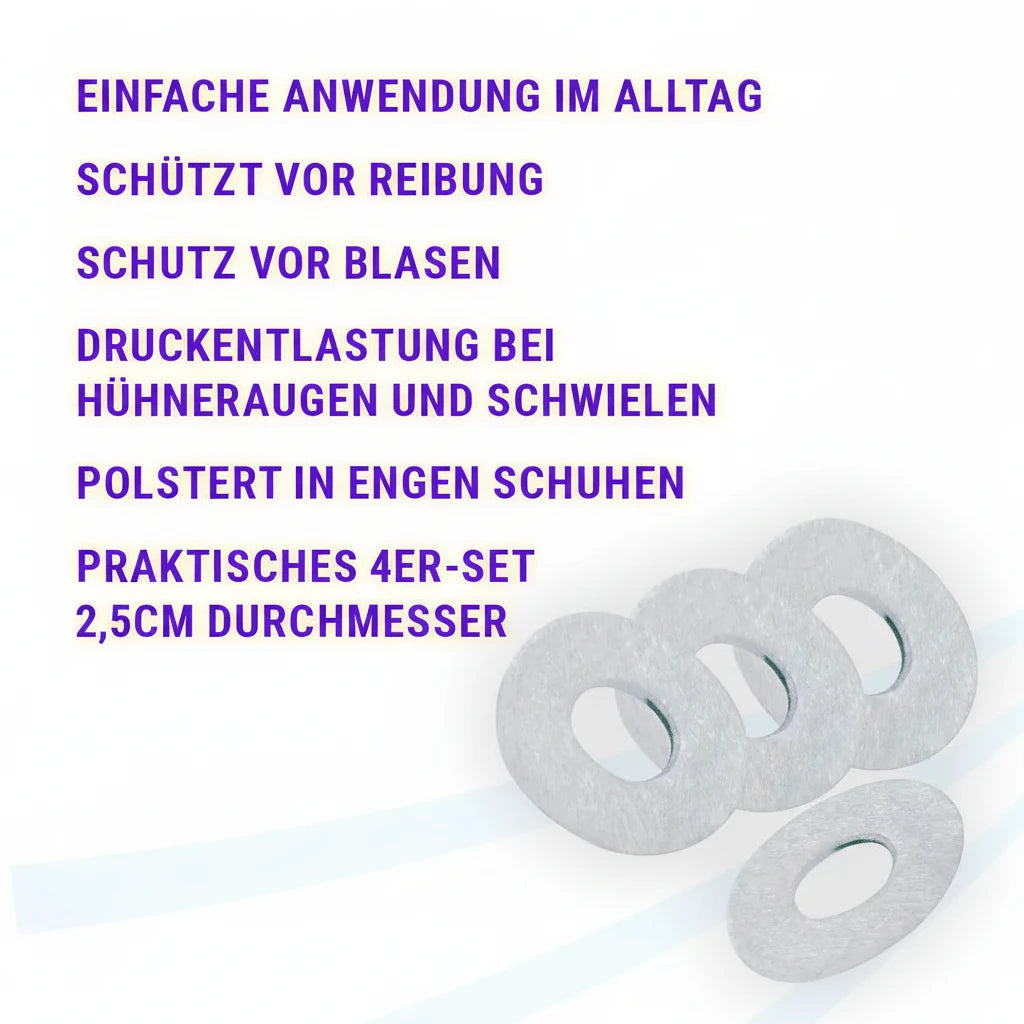 FußGut selbstklebender Gelring zur Druckentlastung bei Hühneraugen, Blasen und Reibung