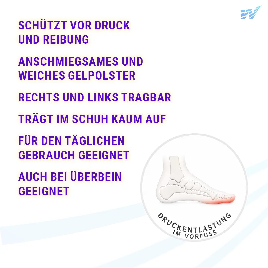 Weiche FußGut Hallux Bandage mit Gelpolster zum Schutz vor Druck und Reibung im Schuh